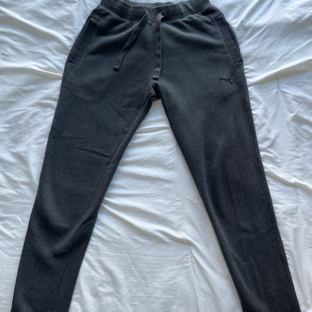 Puma Men's Joggers Sweatpants Size S, Gray, Tapered Drawstring